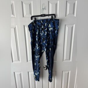 Adidas Multicolor Leggings 2XL Rose Gold, Black, and Blue
